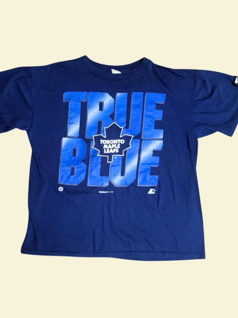 Vintage 1994 Starter Toronto Maple Leafs TRUE BLUE NHL Tee Single Stitch Large